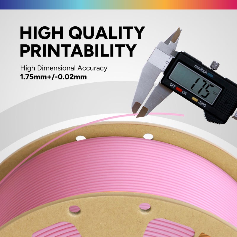 OVERTURE PLA Filament 1.75mm, Neatly Wound 3D Printer Filament 1kg Spool (2.2lbs), Dimensional Accuracy +/- 0.02 mm, Fit Most FDM 3D Printers (Pink) - Image 3